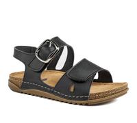 Pavers Wide Fit Sandals with Buckle Detail - Black Size 7