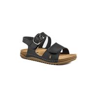 Pavers Wide Fit Sandals with Buckle Detail - Black Size 5