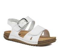 Pavers Wide Fit Sandals with Buckle Detail - White Size 6