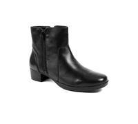 Pavers Wide Fit Smart Leather Zip Up Ankle Boots In Black Black 5