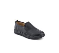 Pavers Wide Fit Smart Slip-On Shoes With Leather Insole In Black Black
