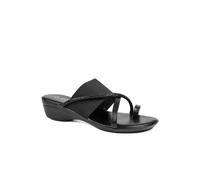 Pavers Wide Fit Smart Toe Post Sandals In Black Black