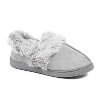 Pavers Wide Fit Soft Full Slippers - Grey Size 8