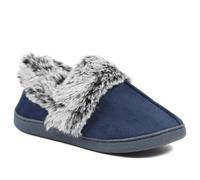 Pavers Wide Fit Soft Full Slippers - Navy Size 9