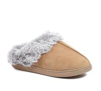 Pavers Wide Fit Soft Mule Slippers - Chestnut Size 6