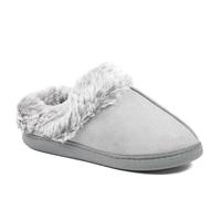 Pavers Wide Fit Soft Mule Slippers - Grey Size 6