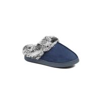 Pavers Wide Fit Soft Mule Slippers - Navy Size 4