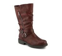 Pavers Wide Fit Zip Fasten Slouch Boots - Burgundy Size 5
