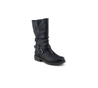 Pavers Wide Fit Zip Fasten Slouch Boots In Black Black 5