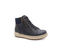 Pavers Womens Wide Fit Zip & Lace Fasten Hi-Tops Navy Size 6