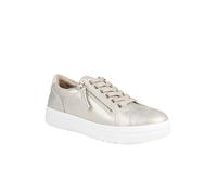Wide Fit Zip & Lace Platform Trainers - Soft Gold Size 6