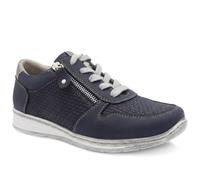 Pavers Wide Womens Wide Fit Casual Zip & Lace Trainers Navy Size 2