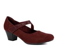 Pavers Wide Womens Wide Fit Cone Heeled Mary Janes Bordeaux Size 6