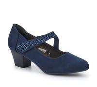 Pavers Wide Womens Wide Fit Cone Heeled Mary Janes Navy Size 6