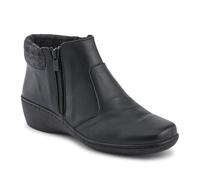 Pavers Wide Womens Wide-Fit Leather Lightweight Ankle Boots Black Size 8