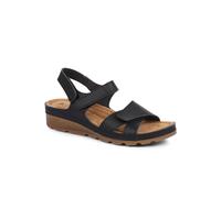 Pavers Women's Sandals in Black with Adjustable Soft Straps - Memory Foam Suede Footbed - Comfortable Fit Lightweight Footwear - Size UK 6 / EU 39