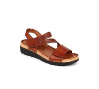 Pavers Women's Touch Fasten Sandals in Tan Leather with Cushioned Insole - Lightweight Casual Open Toe Shoes - Summer Footwear - Size UK 6 / EU 39