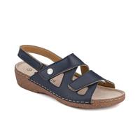 Pavers Womens Adjustable Leather Slingback Sandals Navy Size 6