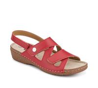 Pavers Womens Adjustable Leather Slingback Sandals Red Size 5
