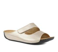 Pavers Womens Adjustable Touch-Fasten Mules Soft Gold Size 5