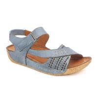 Pavers All Leather Adjustable Fasten Sandals - Blue Size 5