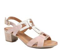 Pavers All Leather Block Heel Sandals - Nude Size 5