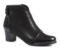 Pavers Women's Ankle Boots in Black with Easy Zip Access & Bow Detail - Wider Fit Casual Shoes - Ladies Footwear for Everyday Wear - Size UK 6 / EU 39