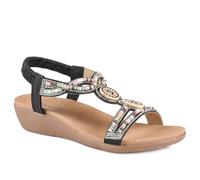 Beaded Comfort Fitting Sandals - Black Size 7