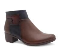 Pavers Womens Block Heel Ankle Boots with Inside Zip Brown Multi Size 3