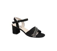 Pavers Block Heel Embellished Toe Sandals - Black Size 3