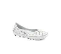 Pavers Women's Breathable All Leather Grippy Pumps in White | Size: 4 Pavers White 4