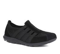 Pavers Women's Breathable Mesh Fashion Trainers in Black - Zip Fastening and Stretchy Strap - Perfect for Light Activities and Walking - UK 6 / EU 39