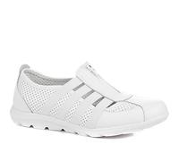 Pavers Women's Breathable Mesh Fashion Trainers in White - Zip Fastening and Stretchy Strap - Perfect for Light Activities and Walking - UK 6 / EU 39