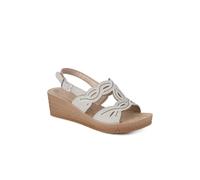 Pavers Women's Buckle-Fastening Wedge Sandals in White | Size: 7 Pavers White 7