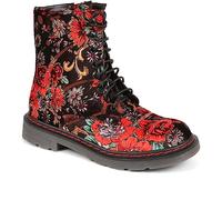 Pavers Women's Casual Ankle Boots with Floral Design and Cushioned Insoles - Comfort Fit Lace-Up Shoes - Durable Ladies Footwear - Size UK 5 / EU 38