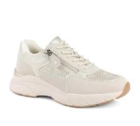 Pavers Women's Casual Cushioned Zip & Lace Trainers in Beige | Size: 5 Pavers Beige 5
