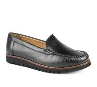 Pavers Womens Casual Leather Moccasins Black Size 4
