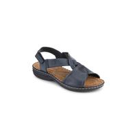 Casual Leather Touch-Fasten Sandals - Navy Size 5