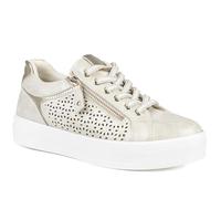 Pavers Womens Casual Platform Trainers with Side Zip Soft Gold Size 9