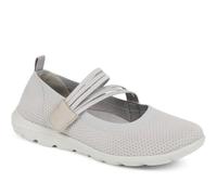 Pavers Women's Casual Trainer Pumps in Light Grey - Touch Fasten Mary Jane Textile Shoes - Comfortable Fit Stylish Ladies Footwear - Size UK 4 / EU 37