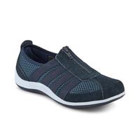 Pavers Womens Casual Zip-Up Trainers in Navy Blue - Comfortable Shoes to Walk in - Breathable Mesh Upper & Lightweight Everyday Trainers - UK Size 8