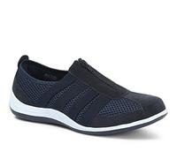 Pavers Womens Casual Zip-Up Trainers in Navy Blue - Comfortable Shoes to Walk in - Breathable Mesh Upper & Lightweight Everyday Trainers - UK Size 6