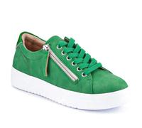Pavers Womens Chunky Platform Trainers in Green - Comfortable Shoes - Lace-Up & Zip Fastening with Cushioned Insole for Everyday Wear - UK Size 5