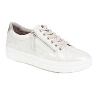 Pavers Womens Chunky Platform Trainers in Silver Shimmer - Comfortable Shoes - Lace-Up & Zip Fastening with Cushioned Insole for Everyday Wear - UK Size 5