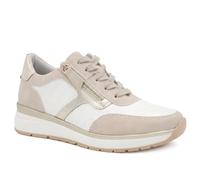 Pavers Women's Chunky Zip & Lace Two Tone Trainers in Beige | Size: 7 Pavers Beige 7