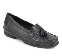 Pavers Women's Classic Moccasin Shoes in Navy - Comfortable Wide D/E Fit Loafers - Elegant Ladies Casual Footwear with Tassel - Size UK 4 / EU 37