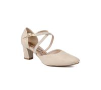 Pavers Women's Closed-Toe Block Heels in Beige | Size: 7 Pavers Beige 7
