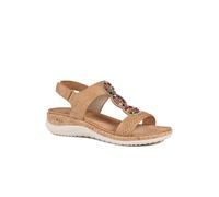 Pavers Comfort Beaded Wedge Sandals - Tan Size 6