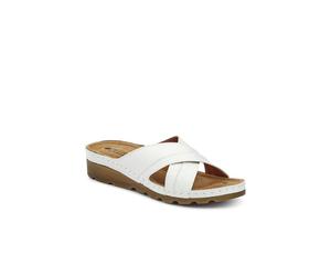 Pavers Women's Crossover Mule Sandals in White | Size: 9