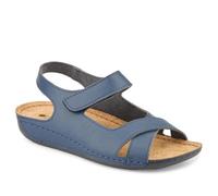 Pavers Women's Cushioned Touch-Fasten Sandals in Navy | Size: 6